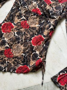 Floral Print Top with Bell Sleeves