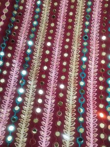 beautiful festive mirror work suit