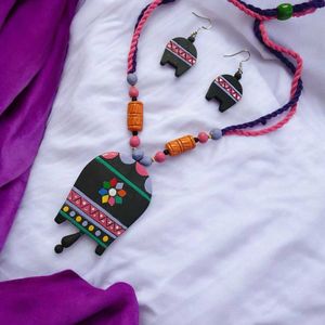 Unique Handmade Terracotta Jewelry set