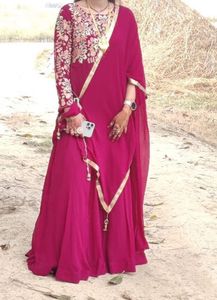 Gown With Dupatta And Lagies