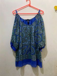 Boho Paisley Cold Shoulder TopL-24