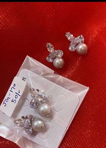 Ad With Pearl Stone Earrings