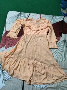 Peach Ruffled Dress