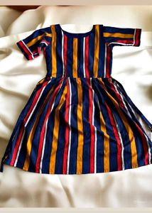 Striped Fit & Flare Dress
