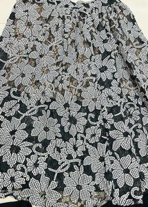 Flower Work Black And White skirt