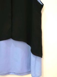 Chic Sleeveless Two-Tone Top