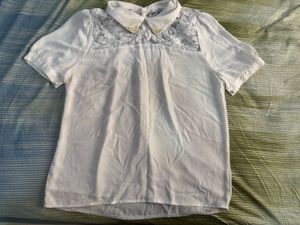 White Blouse with Lace Detail