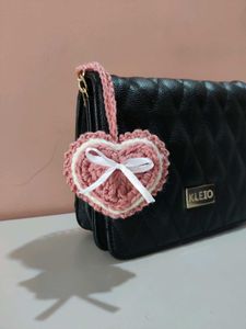 Crochet Heart Keychain