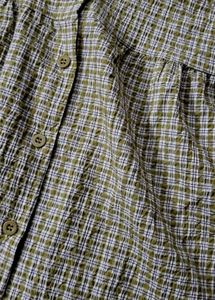 Olive Green Plaid Button-Up Top