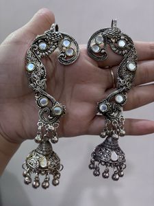 Oxidized Ear cuff Jhumka Earrings