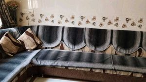 Heavy Beautiful Black And Gray 8pc Sofa Cover