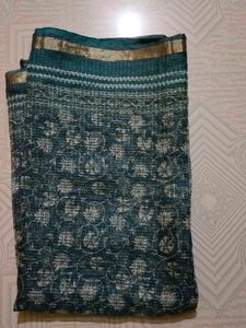 Floral Green Saree
