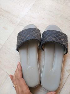 Metallic Fringe Thong Sandals