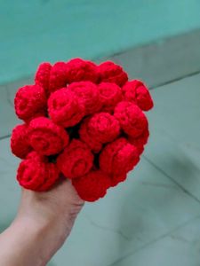 Crochet Rose Flower Blanket Bouquet