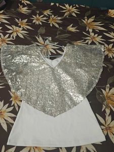 Sequin Work Party Wear Ruffle Top