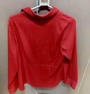 Fablestreet Surplice Neck Red formal shirt