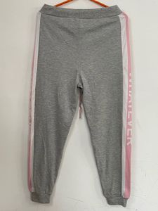 Grey Sweatpants With Pink Strips