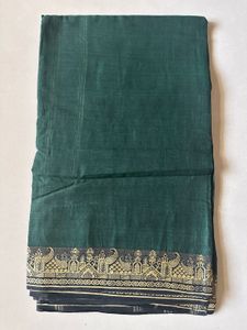 Emerald Green Saree with Gold Border