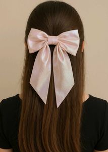 Pink Satin Hair Bow