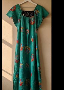 Green Printed Maxi Dress XL
