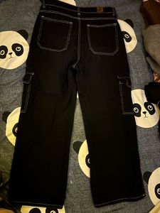 Black Wide Leg Cargo Pants