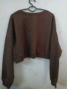 Brown Cropped Sweatshirt