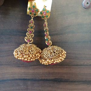 Bridal Jhumka Fine Stone Work