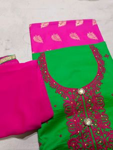 Fancy Contrast Suit With Duptta