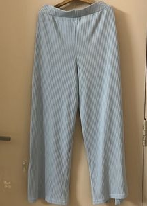 Light Blue Slit Hem Pants