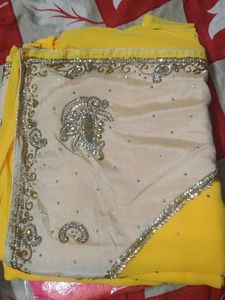 Yellow Worked Saree