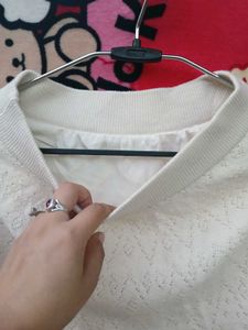 Elegant White knitted  Skirt