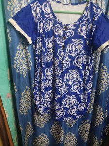 Blue Floral Print Top