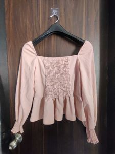 Elegant Peplum Long Sleeve Top