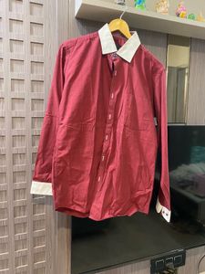 Maroon Button-Down Shirt