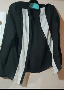 Black And White Chiffon Shirt