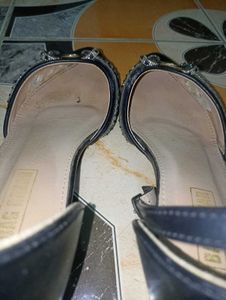 Black Embellished Ankle Strap Heels