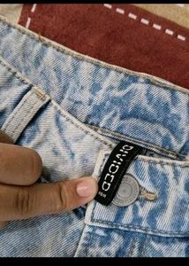 Ripped Light Wash Wide Leg Jeans
