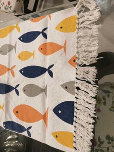 Miniso Whimsical Fish Print cotton mix Rug