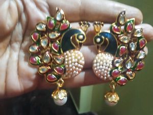 Peacock Kundan Earrings