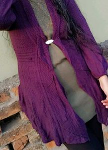 Purple Knit Cardigan