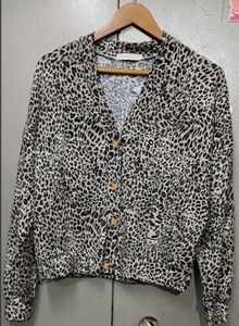 Branded Animal Print Cardigan