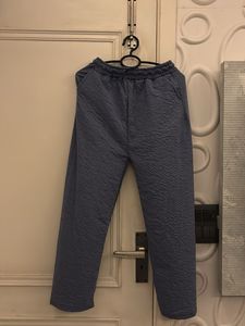 Comfy Blue Textured Pants