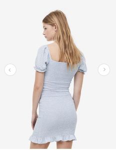 H&amp;M Blue Gingham Mini Dress