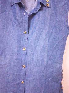 Sleeveless Denim Shirt