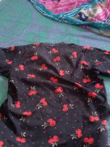 Cute Cherry Print Top