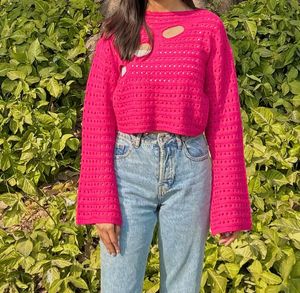 H.M Women&#39;s Hollow Out Crochet Knit Crop Top