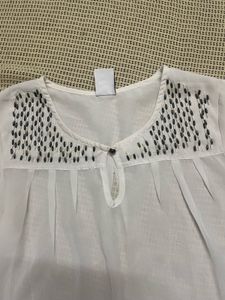 White Embroidered Top