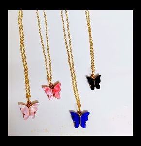 Pink Butterfly Korean Necklace