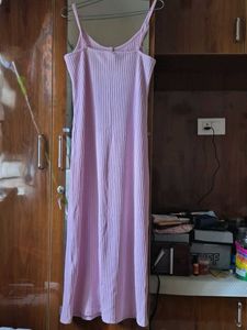 Lavender Ribbed Button-Up Dress