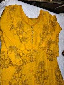 Yellow Floral Print Top